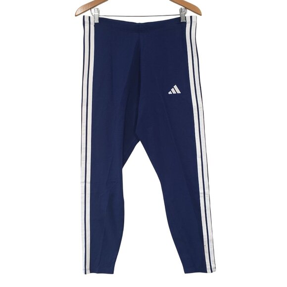 adidas Pants - NWT Adidas Womens Navy Blue 3 Stripes Leggings Size XL Athletic Gym Running